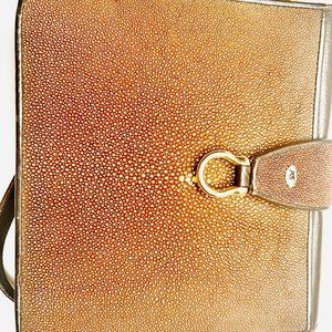 Vintage Italian Stingray Leather Bag – 1990s – Brown